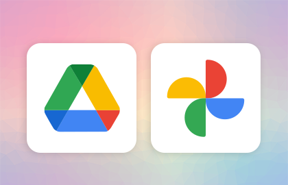 logos Google Drive and Google Photos