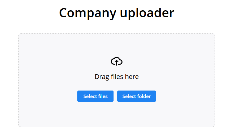 Multi-page uploader file selection step