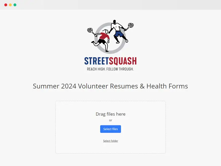 a screenshot of streetsquash uploader